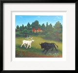 Untitled (White Deer and Bull)