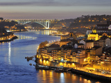 Oporto  Ribeira  UNESCO World Heritage Site at Dusk  Portugal
