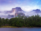 Venezuela  Guayana  Canaima National Park  Mist Swirls Round Angel Falls at Sunrise