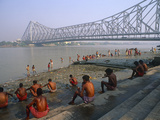India  West Bengal  Kolkata (Aka Calcutta)  Morning Bathers Complete their Ablutions by the Hooghly