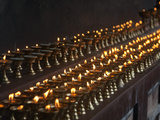 A Long Line of Butter Lamps Burning at the Changangkha Temple  a Fine 15th Century Temple  on the O