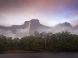 Venezuela  Guayana  Canaima National Park  Mist Swirls Round Angel Falls at Sunrise