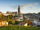 France  Aquitaine Region  Gironde Department  St-Emilion  Wine Town  Town View with Eglise Monolith