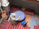 Tea Drinking in Traditional Moroccan Home  Fez  Morocco