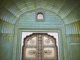 Green Gate in Pitam Niwas Chowk  City Palace  Jaipur  Rajasthan  India