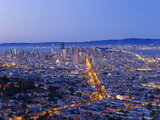 City Skyline Viewed from Twin Peaks  San Francisco  California  USA