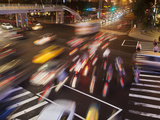 Taiwan  Taipei  Traffic on Road Near Taipei 101 at Night