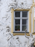 Germany  Bavaria  Munich  Ornate Stucco or Plasterwork Adorning the Front of a House in the City