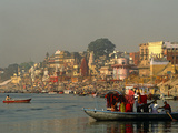 India  Uttar Pradesh  Varanasi (Aka Benares)  Small Boats  Popular Among Tourists at Dawn and Sunse