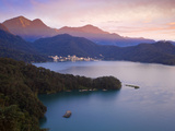 Taiwan  Nantou  View of Sun Moon Lake at Sunset