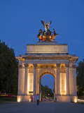 United Kingdom  England  London  Westminster  Hyde Park Corner  Wellington Arch at Night