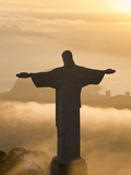Statue of Jesus  known as Cristo Redentor (Christ the Redeemer)  on Corcovado Mountain in Rio De Ja