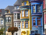 Colourfully Painted Victorian Houses in the Haight-Ashbury District of San Francisco  California  U