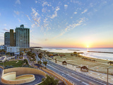 Israel  Tel Aviv  Elevated Dusk View of the City Beachfront