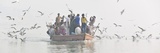Pilgrims on the Ganges River  Varanasi  India