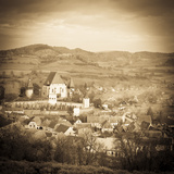 Elevated View over Biertan at Sunset  Biertan  Nr  Sighisoara  Transylvania  Romania