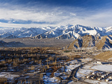 India  Ladakh  Leh  Looking South Out over Leh  Capital of Ladakh  Towards the Zanskar Range  with 