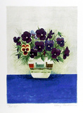 Purple Pansies in Cup