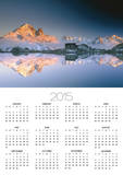 Aiguilles de Chamonix and and Mont Blanc reflected in Lac Blanc at sunset