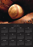 Old Baseball in Glove