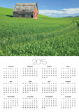 Barn and Vehicle Tracks in Wheat Field in Idaho