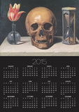 Vanitas Still Life with a Tulip  Skull and Hour-Glass