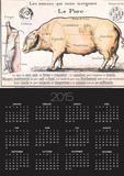 Cuts of Pork  illustration from a French Domestic Science Manual by H de Puytorac  19th century
