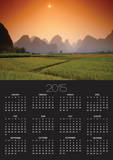 Rice fields an chalk mountains at twilight  Yangshou  Guangxi Province  China