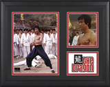 Bruce Lee "The Dragon" framed presentation with two photos