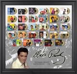 Elvis Presley "The Number One Hits" framed presentation with gold foil mini record replicas