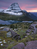 Bearhat Mountain and its Reflection in Hidden Lake at Sunset in the Fall  Glacier National Park