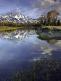 Grand Tetons from Schwabacher Landing on the Snake River at Sunrise  Grand Teton National Park