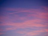 Jet Airplane Contrail at Sunset