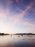 Sailing Boats on Lake Windermere in the Lake District  UK at Dawn