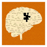 Conceptual Biomedical Illustration of the Human Brain as a Mystery or Puzzle