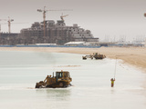 Workers Creating a New Beach Resort in Dubai