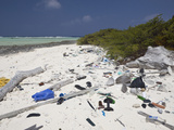 Trash Washed onto a Bikini Atoll Beach  Marshall Islands  Pacific Ocean