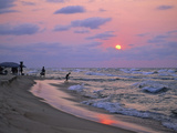 Women Collecting Water from Lake Malawi at Dawn  Near Kande  Malawi