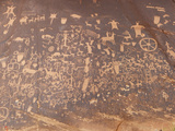 Indian Petroglyphs in Canyonlands National Park on Newspaper Rock  Utah  USA