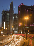 Car Lights in the Evening Rush Hour in Dubai City