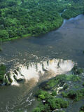 Aerial View of Santo Antonio Waterfall in the Rainforest on the Jari River
