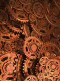 Conceptual Illustration of Old Cogs and Gears