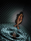 Conceptual Image on a Depressed Man as If Drowning in His Own Loneliness