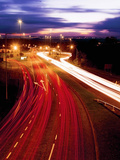 Light Trails from Moving Traffic on a Winter Evening
