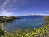 Sailboats and Snorkelers in Honolua Bay  Maui