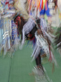 Abstract Motion View of Colorfully Dressed Native American Indian Dance  Montana