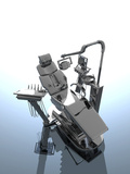 A 3D Illustration of a Dentist Chair and a Selection of Dental Tool Attachments