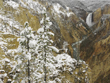 Lower Yellowstone Falls and the Grand Canyon of the Yellowstone after an Autumn Snowfall