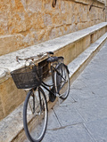 Bicycle Parked Along Wall  Pienza  Italy  Tuscany