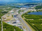 Aerial View of Downtown Wasilla  Alaska  USA